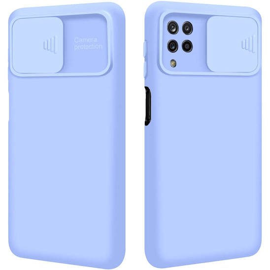 Case SAMSUNG GALAXY A12 Nexeri Silicone Lens Privacy Slider Camera Cover light blue