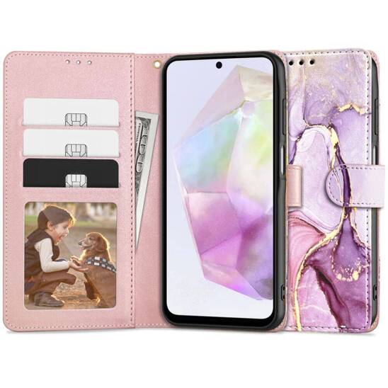 Case SAMSUNG GALAXY A35 5G Tech-Protect Wallet Marble pattern