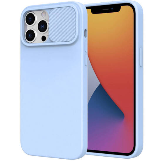 Case SAMSUNG GALAXY A50 Silicone with Camera Cover Nexeri Silicone Lens light blue