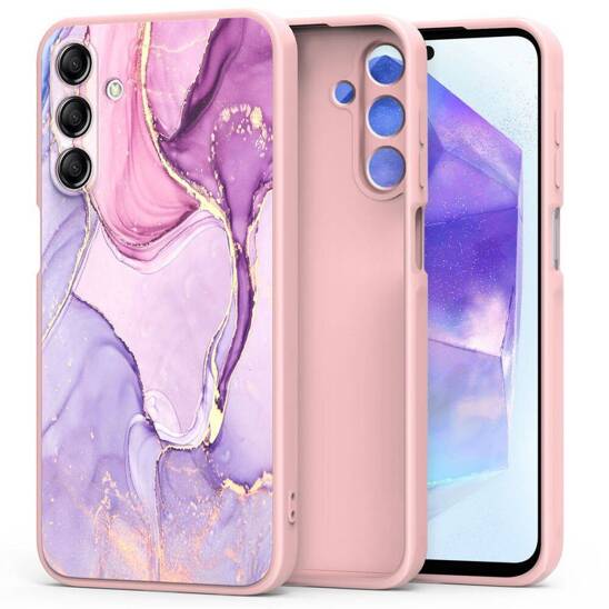 Case SAMSUNG GALAXY A55 5G Tech-Protect Icon Marble pink