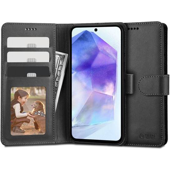 Case SAMSUNG GALAXY A55 5G Tech-Protect Wallet black