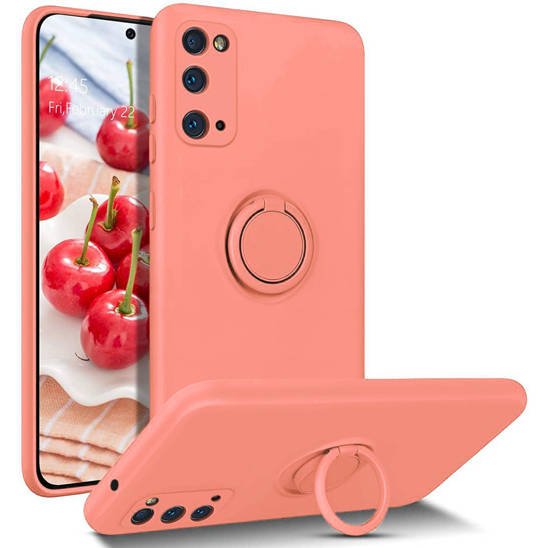 Case SAMSUNG GALAXY A72 Silicone Ring Magnetic Stand pink