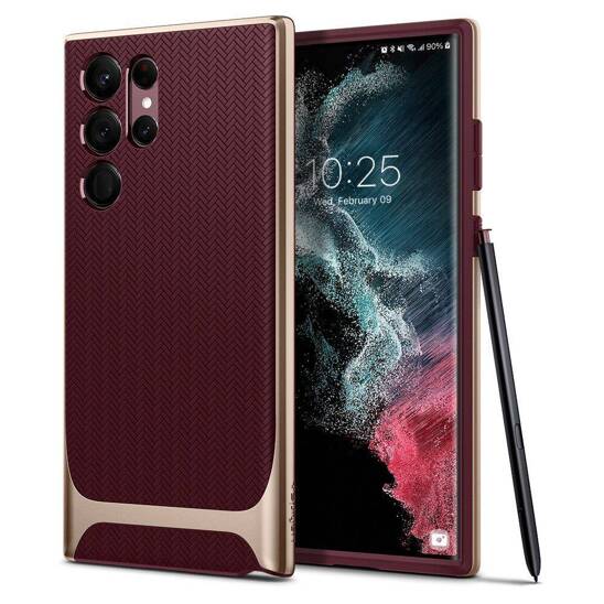 Case SAMSUNG GALAXY S22 ULTRA Spigen Neo Hybrid burgundy