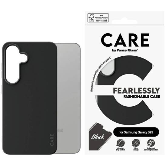 Case SAMSUNG GALAXY S25 CARE by PanzerGlass Fashion Case black