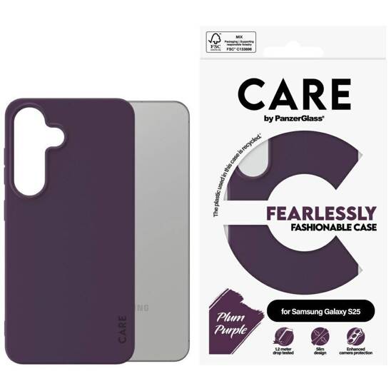 Case SAMSUNG GALAXY S25 CARE by PanzerGlass Fashion Case purple