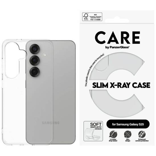 Case SAMSUNG GALAXY S25 CARE by PanzerGlass Fashion X-Ray transparent