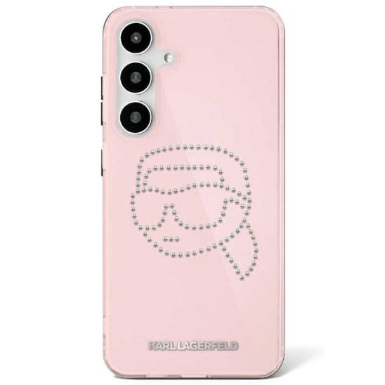 Case SAMSUNG GALAXY S25 Karl Lagerfeld Rhinestones K. Head Logo pink