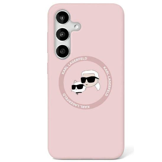 Case SAMSUNG GALAXY S25+ Karl Lagerfeld Silicone Double Heads&Circle MagSafe pink