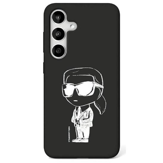 Case SAMSUNG GALAXY S25 Karl Lagerfeld Silicone Graffiti Ikonik Printed Logo MagSafe black