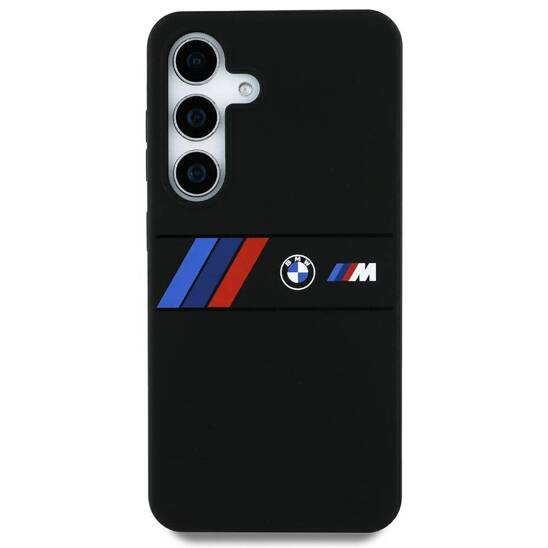 Case SAMSUNG GALAXY S25 ULTRA BMW Silicone Middle Tricolor Stripes MagSafe black