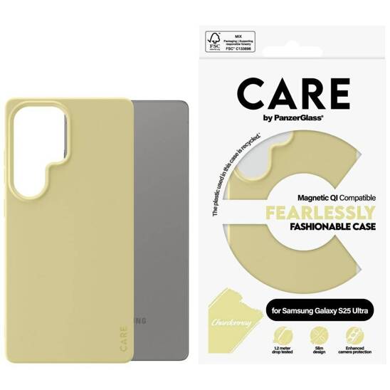 Case SAMSUNG GALAXY S25 ULTRA CARE by PanzerGlass Fashion QI Chardonnay