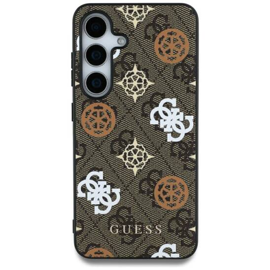 Case SAMSUNG GALAXY S25 ULTRA Guess 4G Printed Colored Peony Pattern MagSafe brown