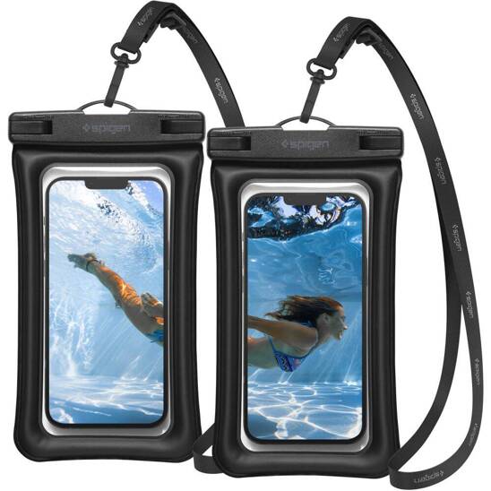 Case Spigen A610 Universal Waterproof Float Case 2-pack black