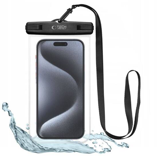 Case Tech-Protect Universal Waterproof Case Clear black