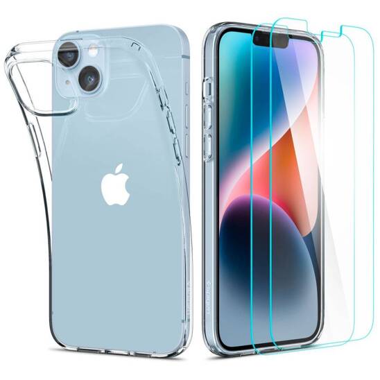 Case + Tempered Glass IPHONE 14 PLUS Spigen Crystal Pack transparent