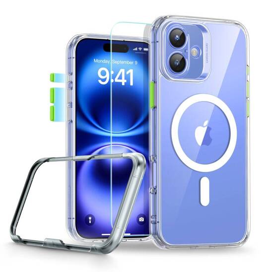 Case + Tempered Glass IPHONE 16 ESR Classic Pro Set Halolock Magsafe transparent