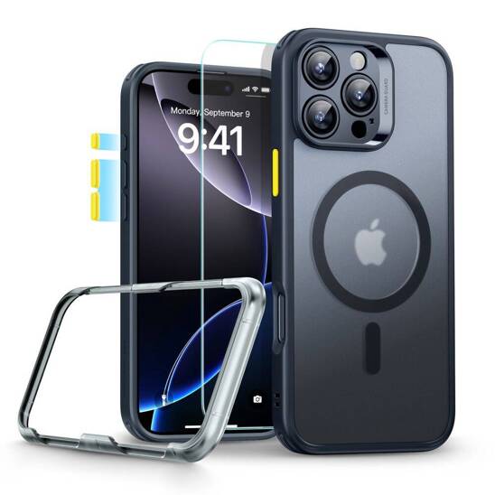 Case + Tempered Glass IPHONE 16 PRO ESR Classic Pro Set Halolock Magsafe Frosted black