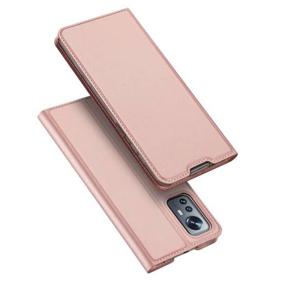 Case XIAOMI 12 LITE with a Flip Dux Ducis Skin Leather light pink