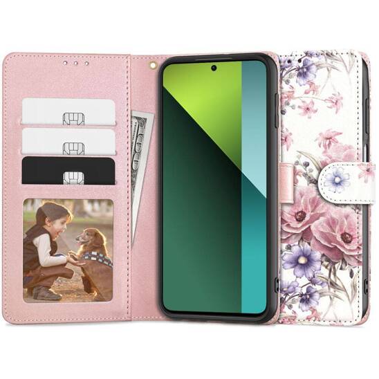 Case XIAOMI REDMI NOTE 13 PRO 5G / POCO X6 5G Tech-Protect Wallet Blossom Flower pink