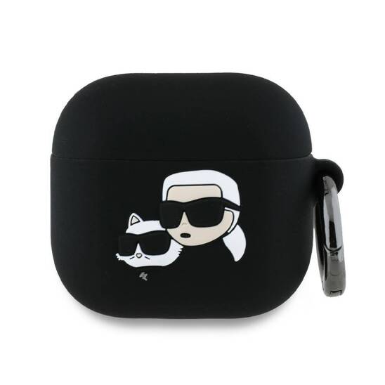 Case for APPLE AIRPODS 4 Karl Lagerfeld Silicone Karl&Chaupette Head 3D (KLA4RUNKCHK) black