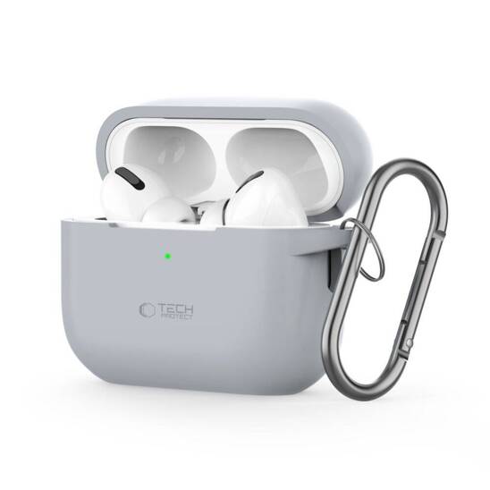 Case for APPLE AIRPODS PRO 1 / 2 Tech-Protect Silicone Hook Crayon gray