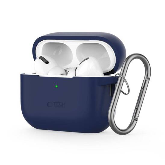 Case for APPLE AIRPODS PRO 1 / 2 Tech-Protect Silicone Hook navy blue