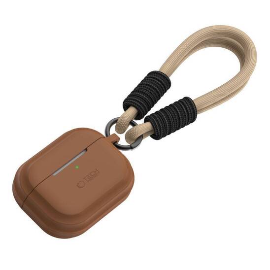 Case for APPLE AIRPODS PRO 1 / 2 Tech-Protect Silicone Rope Chocolate brown