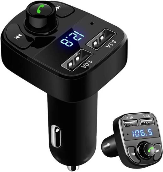 FM MP3 Transmitter 2x USB X8 black