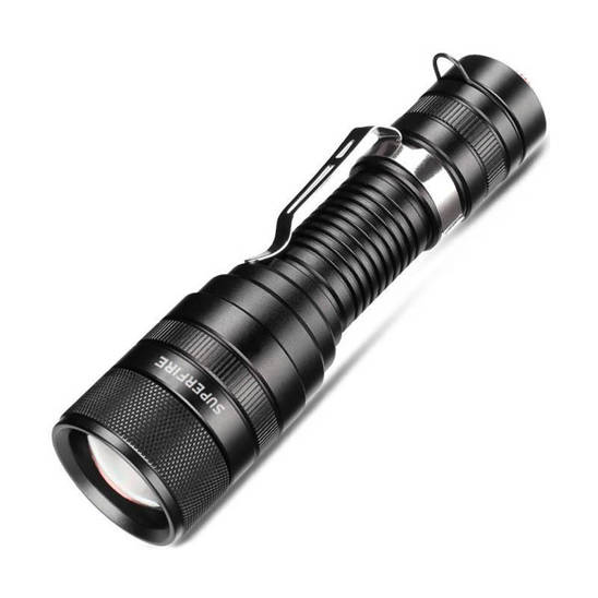 Flashlight Superfire F5, 1100lm, USB