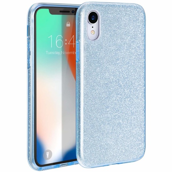 Glitter Case SAMSUNG A9 2018 silver blue