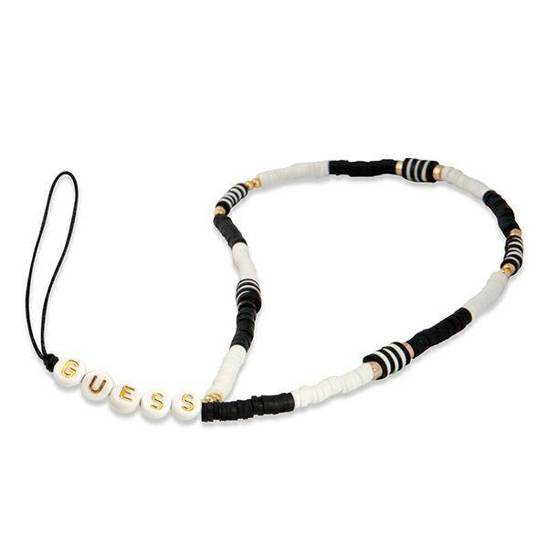 Guess GUSTBCKH Phone Strap pendant black-white/black-white Heishi Beads