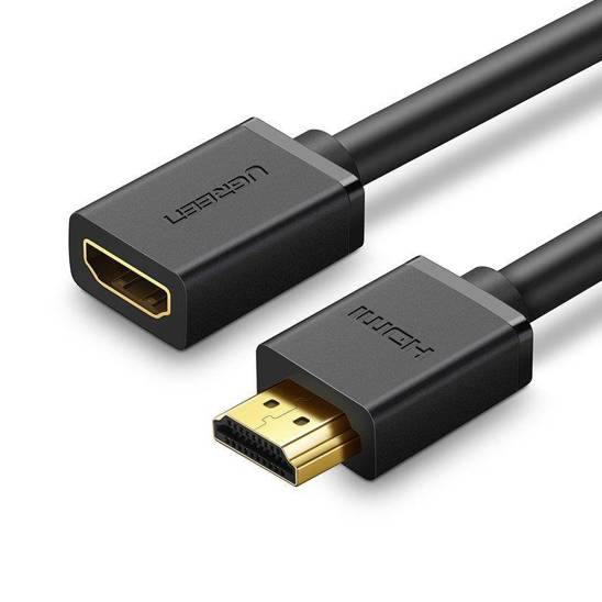 HDMI male to HDMI female cable UGREEN HD107, FullHD, 3D, 0.5m (black)