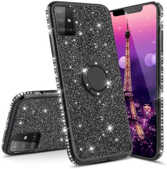 HUAWEI Y5P Diamond Ring case black glitter