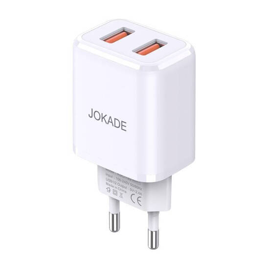 Jokade Tongshun Dual Port Smart EU Charger (JB025) 5V/3A (2x USB) white