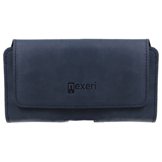 Leather holster IPHONE 5 / 12 Mini belt Nexeri 3D Crazy navy blue