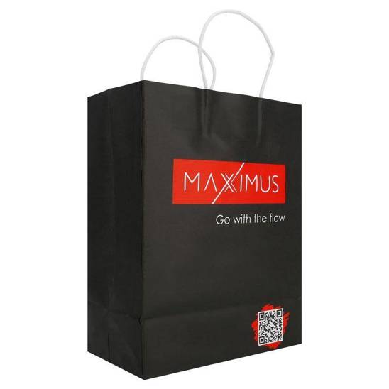 MAXXIMUS BLACK PAPER BAG, 21*11*27cm