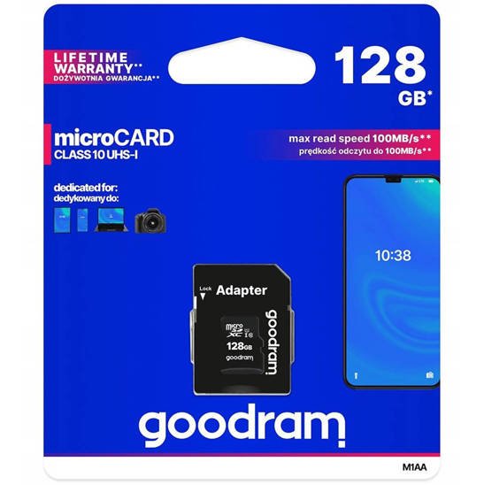 Memory card GOODRAM 128GB CL10 + Adapter 100/10 MB/s