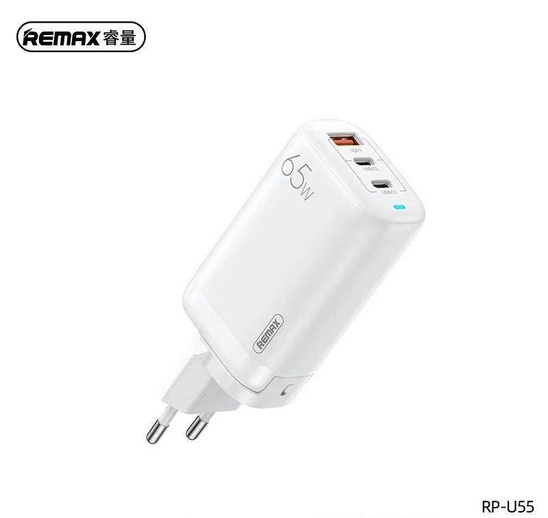 NETWORK ORDER REMAX LIGIL GAN WHITE RP-U55 65W PD QC 2xUSB-C + 1xUSB