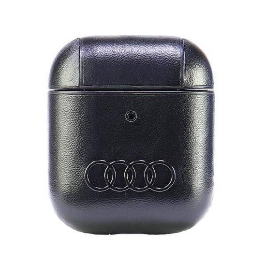 Original Case APPLE AIRPODS 1 / 2 Audi Leather Big Logo Cover (AU-AP-GT/D3-BK) black