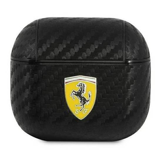 Original Case APPLE AIRPODS 3 Ferrari Cover On Track PU Carbon (FESA3CABK) black