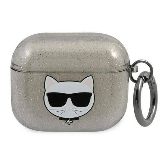 Original Case APPLE AIRPODS 3 Karl Lagerfeld Cover Glitter Choupette (KLA3UCHGK) black