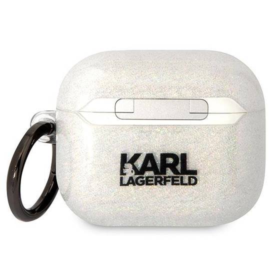 Original Case APPLE AIRPODS 3 Karl Lagerfeld Gliter Karl&Choupette (KLA3HNKCTGT) transparent