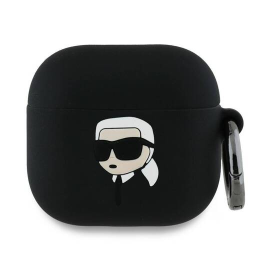 Original Case APPLE AIRPODS 4 Karl Lagerfeld Silicone Karl Head 3D (KLA4RUNIKK) black