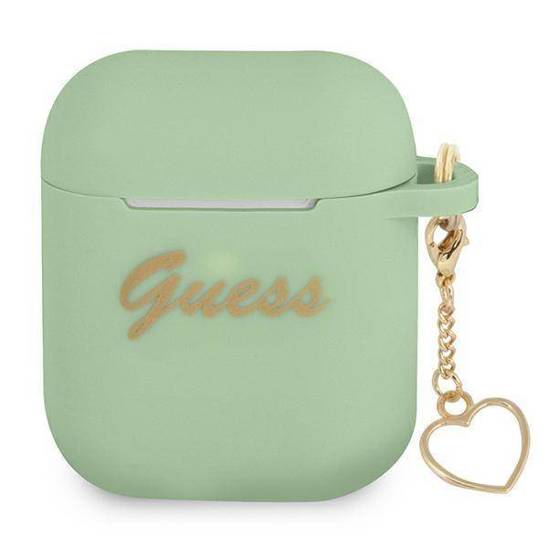 Original Case APPLE AIRPODS Guess Silicone Charm Heart Collection (GUA2LSCHSN) green