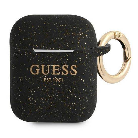 Original Case APPLE AIRPODS Guess Silicone Glitter (GUA2SGGEK) black