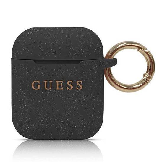 Original Case APPLE AIRPODS Guess Silicone Glitter (GUACCSILGLBK) black