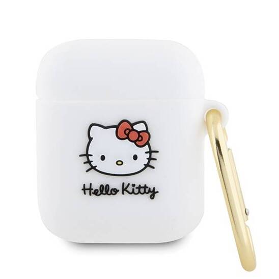 Original Case APPLE AIRPODS Hello Kitty Silicone 3D Kitty Head (HKA23DKHSH) white