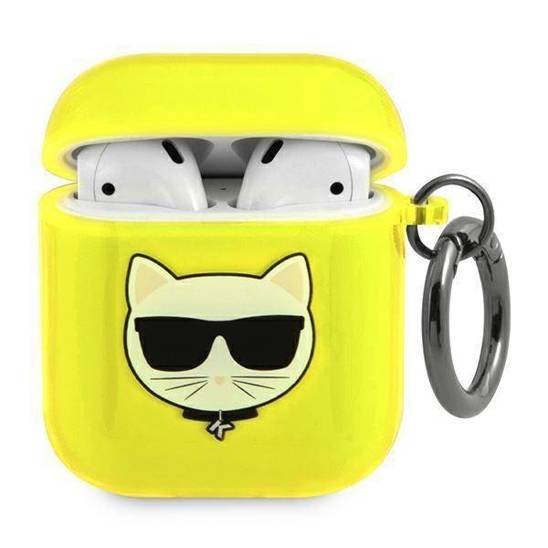 Original Case APPLE AIRPODS Karl Lagerfeld Cover Choupette (KLA2UCHFY) yellow