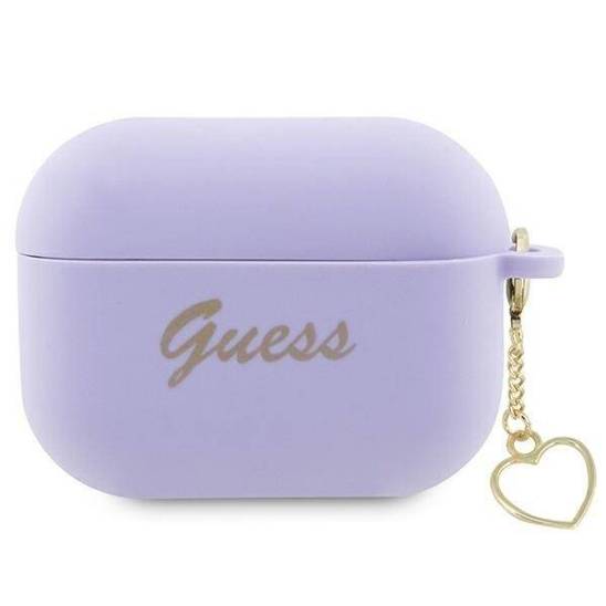 Original Case APPLE AIRPODS PRO 2 Guess Silicone Charm Heart Collection (GUAP2LSCHSU) purple