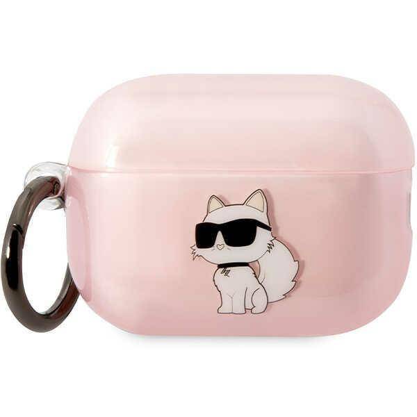 Original Case APPLE AIRPODS PRO 2 Karl Lagerfeld Ikonik Choupette (KLAP2HNCHTCP) pink